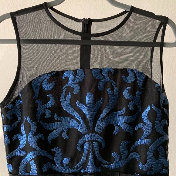 ✨Glam Blue & Black Sequin Cocktail Dress – Shimmery & Feminine✨ - Picture 2 of 4